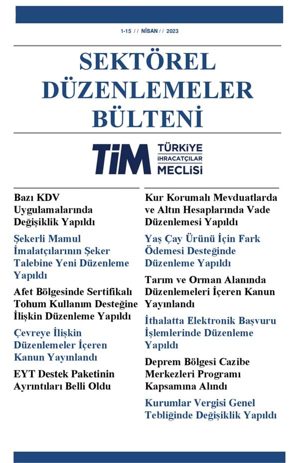 1-15 Nisan 2023 Bülteni 