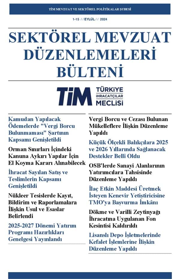 1-15 Eylül 2024 Bülteni 