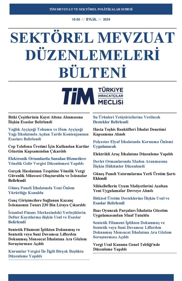 16-30 Eylül 2024 Bülteni 