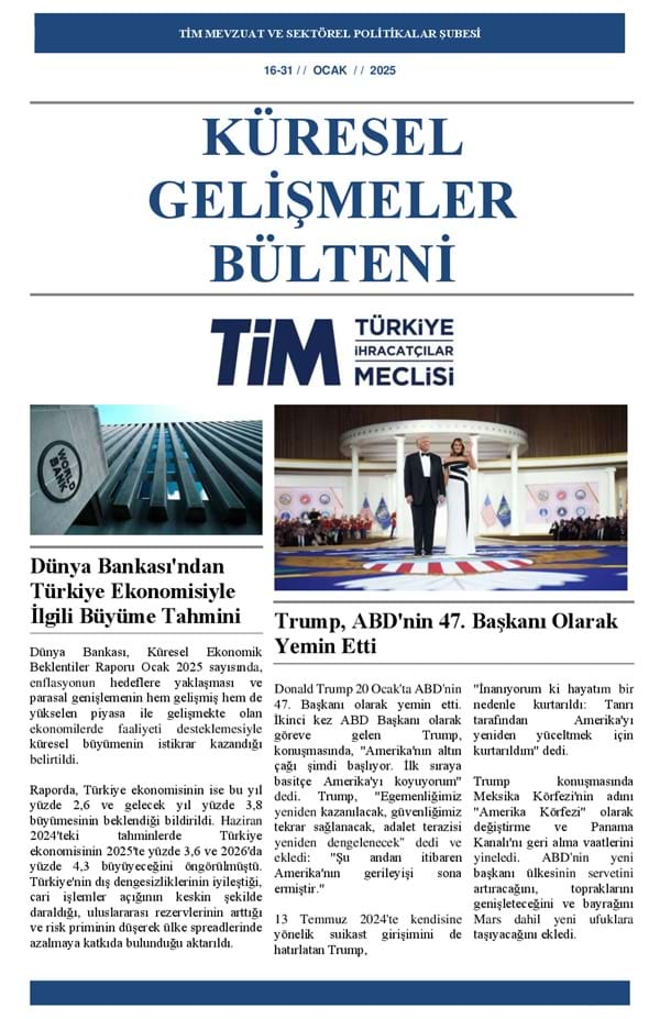 16-31 Ocak 2025 Bülteni 