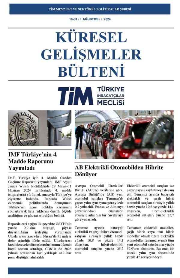 16-31 Ağustos 2024 Bülteni 