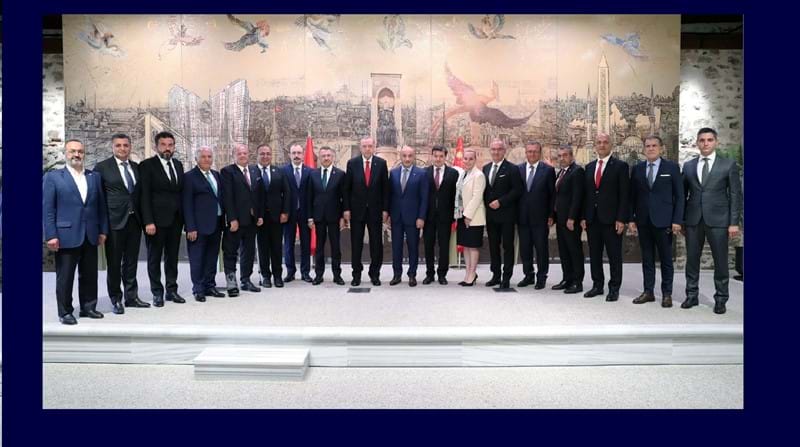 President Recep Tayyip Erdoğan Welcomes TİM Chairman Mustafa Gültepe and Members of the Board of Directors